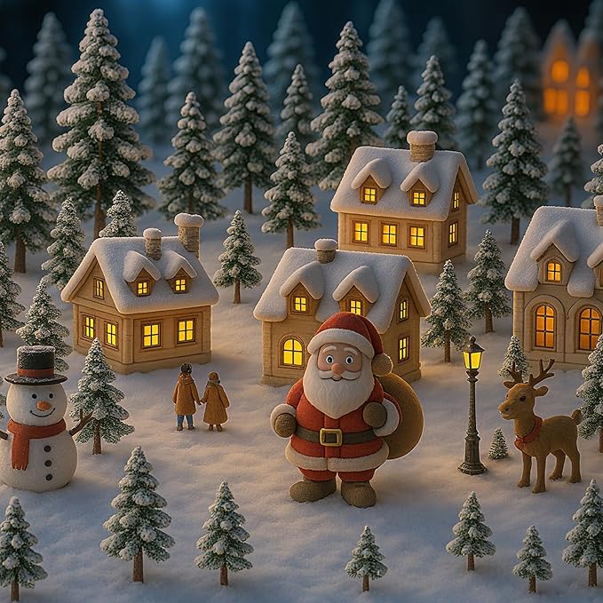 Skylety 35 Pieces Model Trees 1.2-6.3 Inch Mixed Miniature Trees Diorama Supplies Fake Plants Train Scenery Landscape Christmas Village Architecture DIY Crafts(Dark Green,Snowy Cedar)