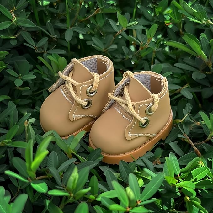 Compatible with Labubu Doll Shoes for 17cm Doll,Shoes Used for Labubu Accessories(GB-Brown)