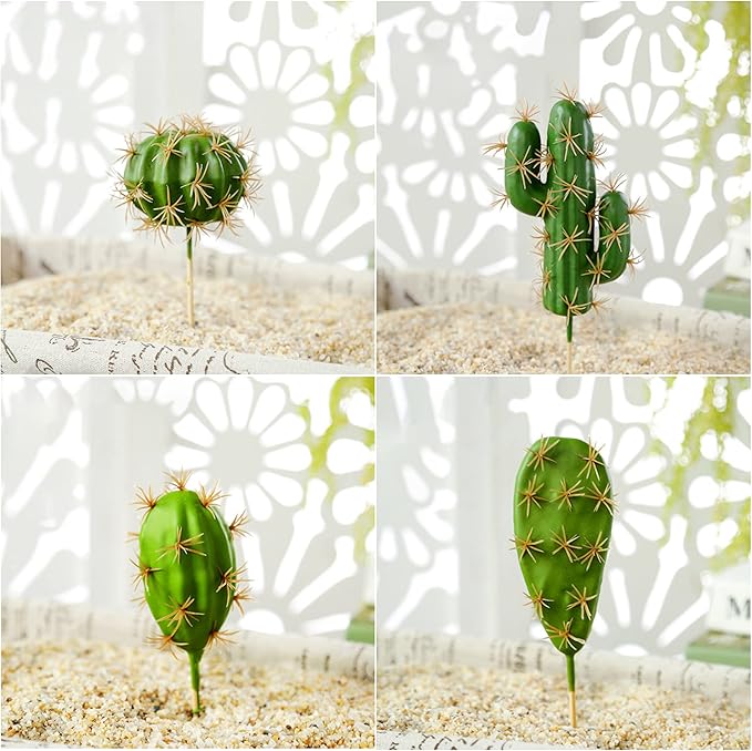 Woohome 10 PCS Faux Fake Succulents Artificial Cactus Decor Faux Cactus Cacti Plant Artificial Cactus Succulent Artificial Succulent Plants for Decoration Faux Cactus Plant Bulk