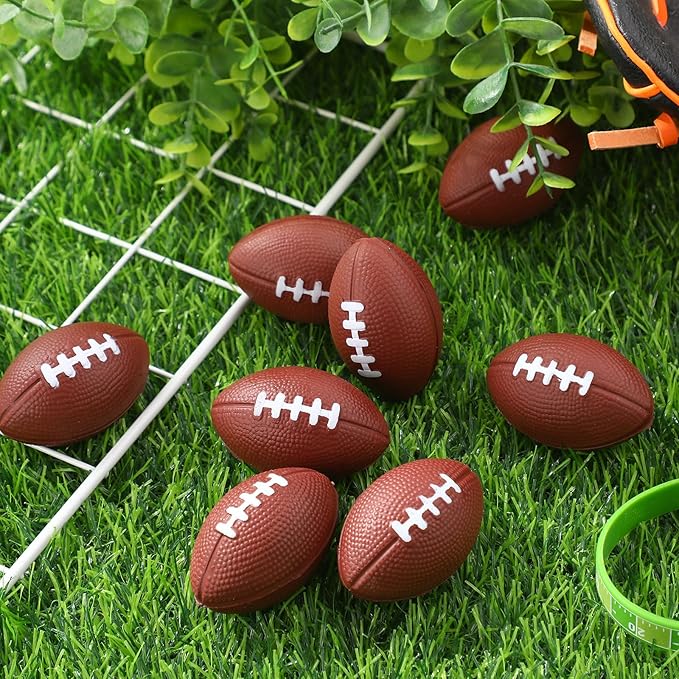 Blulu 30 Pack Mini Foam Football 2.17" Mini Football Party Favor Stress Ball Bulk Small Foam Sports Valentines Ball for Birthday Carnival Reward Party Bag Gift Filler(Dark Brown)