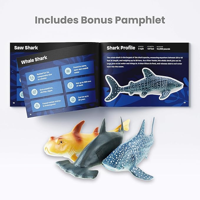 Boley Shark Toys - 8 Pack 10" Long Soft Plastic Realistic Shark Toy Set - Toddler Sensory Toys and Birthday Party Favors for Kids
