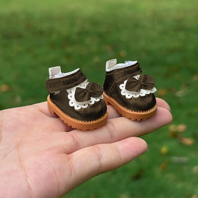 Compatible with Labubu Doll Shoes for 17cm Doll,Shoes Used for Labubu Accessories(GZA-Brorn)