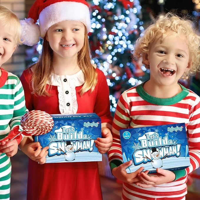 9 Pack Christmas Crafts, DIY Christmas Snowman Clay for Kids, Build Your Snowman Craft Kit, Modeling Clay Snow Man Making Game, Xmas Crafts Presents Winter Christmas Stocking Stuffers