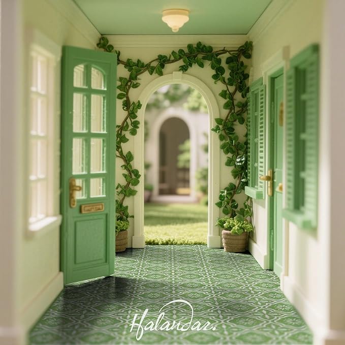 Dollhouse Flooring Tiles on 1/12 1/6 Scale Miniature Decor Accessories 128pcs Double-Sided