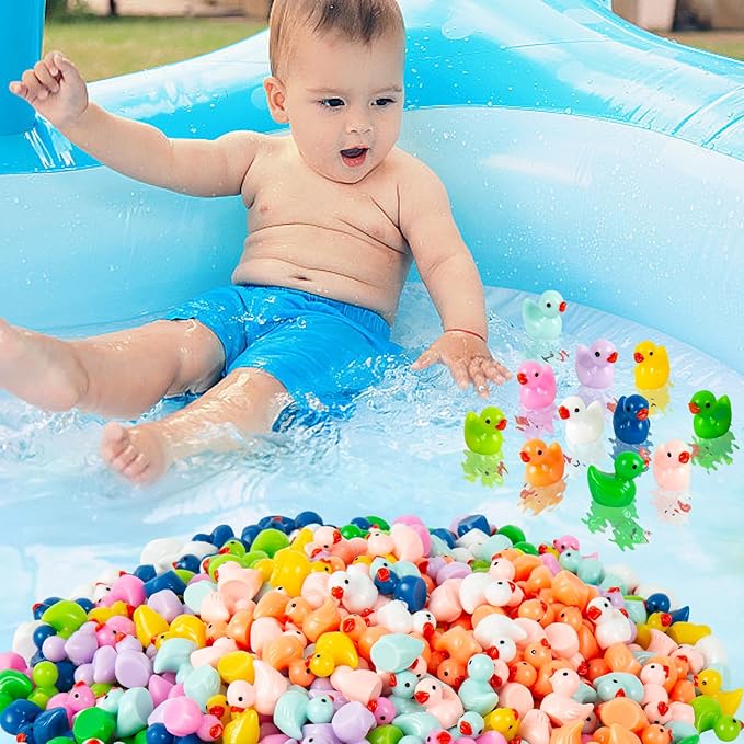 1000Pcs Mini Resin Duck Bulk Tiny Duck Miniature Ducks Figurine Dollhouse Duck for DIY Fairy Garden Landscape Aquarium Decoration Ornament Party to Hide, Toys Crafts Decor, 10 Colors