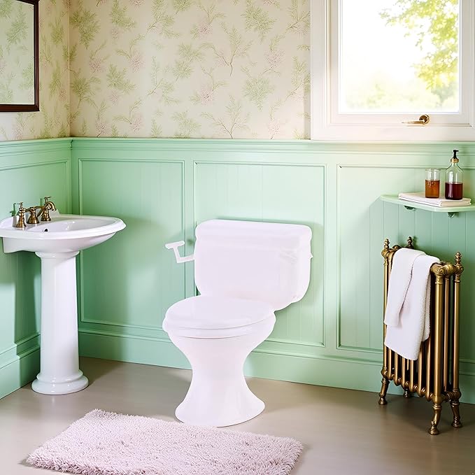 White Dollhouse Miniature Furniture Vintage Bathroom Model Toilet Baby Pretend, DIY Micro Scene Decor