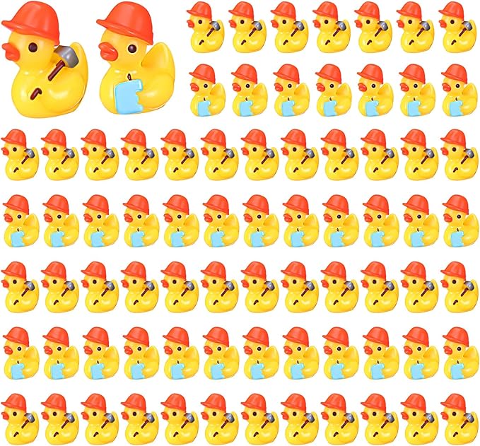 50 Set Pcs Themed Ducks Resin Ducks Resin Party Decorations for Crafts Making DIY Miniature Landscape Micro Decor Gifts (2 Style Engineering)