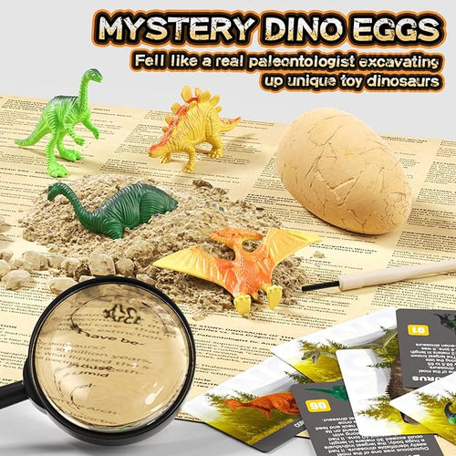 12 Dinosaur Eggs Dig Kit Toys for Kids, Surprise Dinosaur Eggs Excavation Kit with Magnifier, Science STEM Birthday Party Favors Easter Gifts for Boys Girls Age 3 4 5 6 7 8 9 10 + Years Old