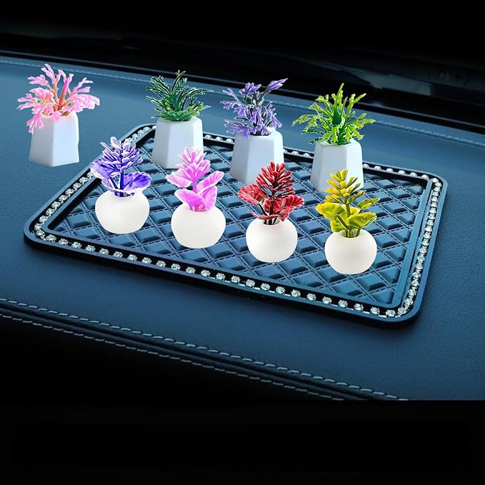 8 Pcs Miniature Potted Plants Set – 1:12 Scale Dollhouse Greenery Ornaments, Realistic Tiny Bonsai & Flower Pots for Fairy Garden, Terrarium, Desk Display, DIY Craft & Micro Landscape Decoration（ B ）