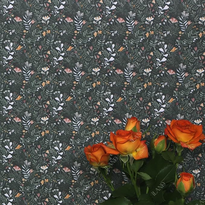 iLAND Originality Dollhouse Wallpaper 39 * 15.7 inch, Dollhouse Accessories on 1:12 Scale or 1:6 Scale (Flower Path)