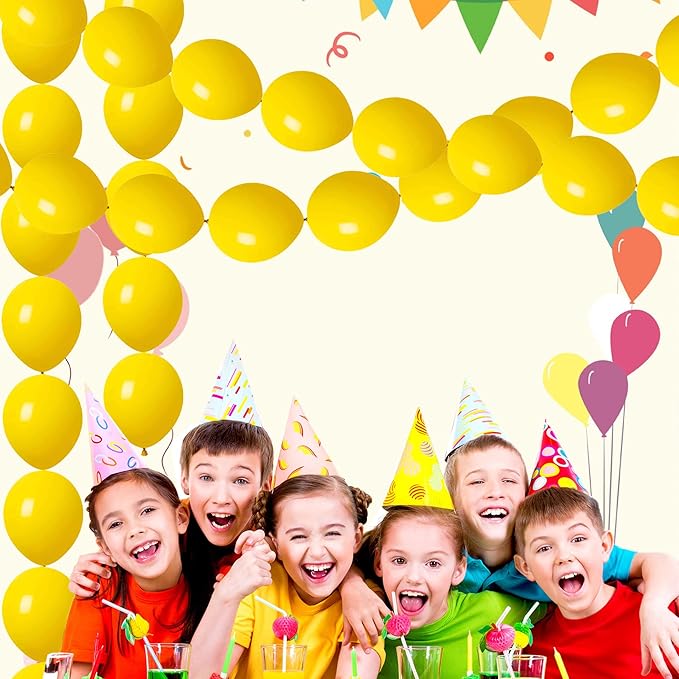 ADIDO EVA Link Balloons Yellow 12 Inch Quick Latex Link Balloon 80 Pcs for Birthday, Halloween, Christmas，Party Festival Decorations