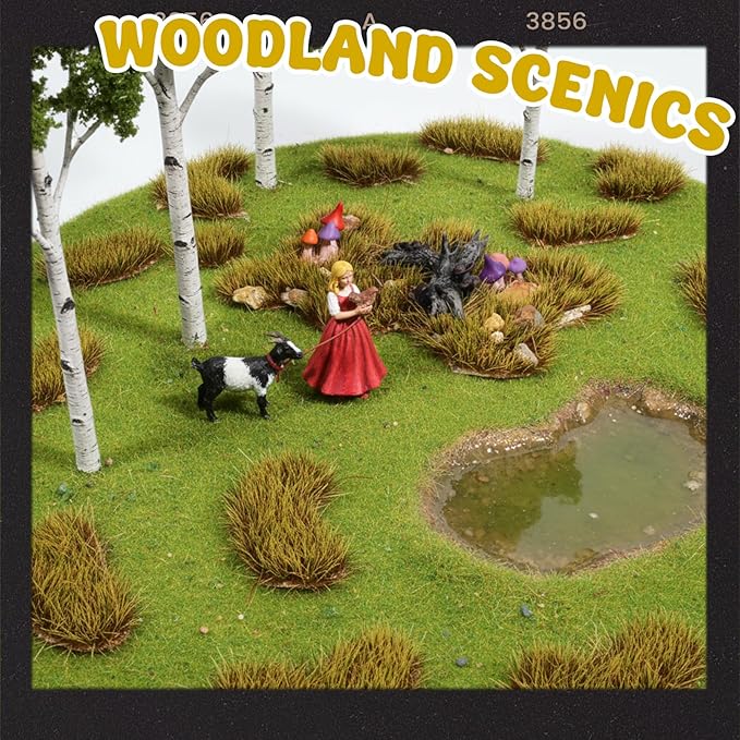 Warmtree 1 Box Static Grass Bushy Tufts Lowland Shrubs Scenery DIY Miniature 3D Tree Branches and Mushroom for Train Landscape Scenery Military Layout Model War Gaming Terrain (Autumn Yellow)