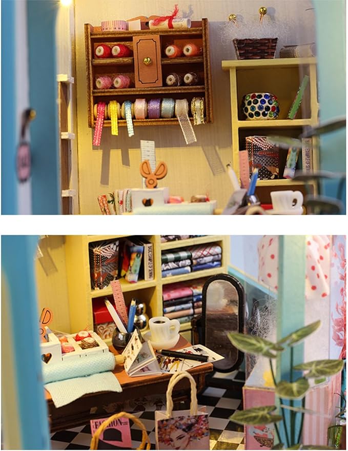 DIY Miniature Dollhouse Room Kit for Teens and Adults-Tailor Shop