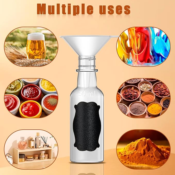 75pcs Mini Plastic Liquor Bottles, 2oz Shot Bottles with Caps Small Plastic Alcohol Bottles Food-Grade Leakproof Containers for Shots, Party Favors, Travel & DIY Crafts