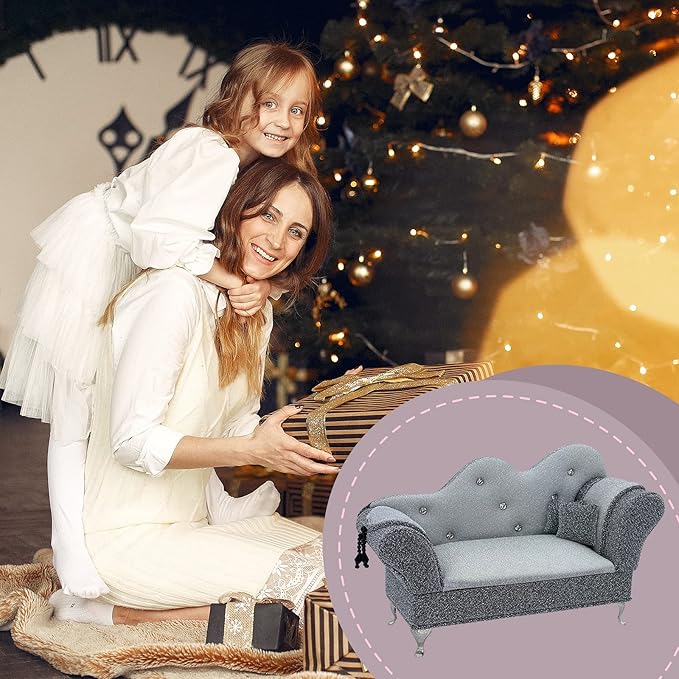 Yikko 1/6 Sofa Cushions for Dollhouse Living Room or Bedroom Decor, 12inch Dolls Accessories, Furniture for Blythe-Doll, Gift for Women Jewelry Box(A57-391)