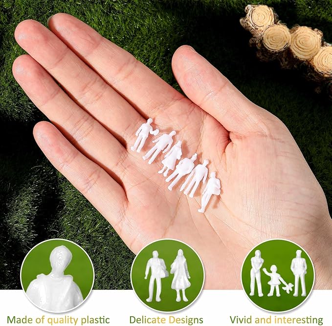 Namalu 100 Pcs, 1: 100 Scale Scale White Unpainted Mini People Figures Miniature People for Model Trains Architectural Standing and Sitting Mini Diorama Figures for Architectural Project