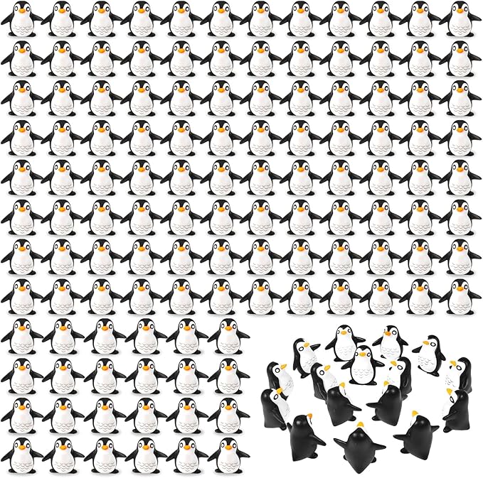 Bbiamsleep 130 Pcs Miniature Penguin Figurine Mini Resin Penguin Figurines Mini Resin Animals for Fairy Garden Micro Landscape Winter Christmas Decor