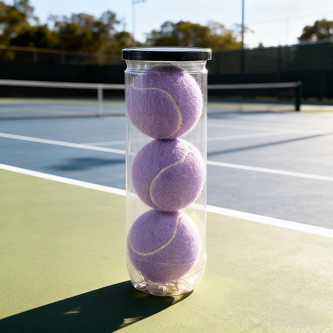 QF ENTHUSY Pink Tennis Balls, 3 Pack Colored Tennis, Suitable for Beginner, Training, Matches & Practice Sessions