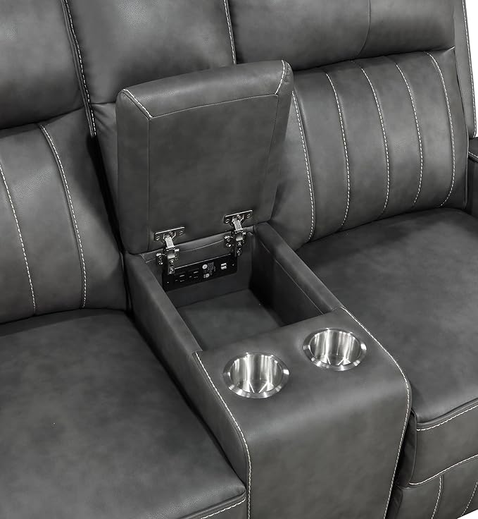 Coaster Home Furnishings Raelynn 3-Piece Upholstered Reclining Sofa Set Grey 603191-S3