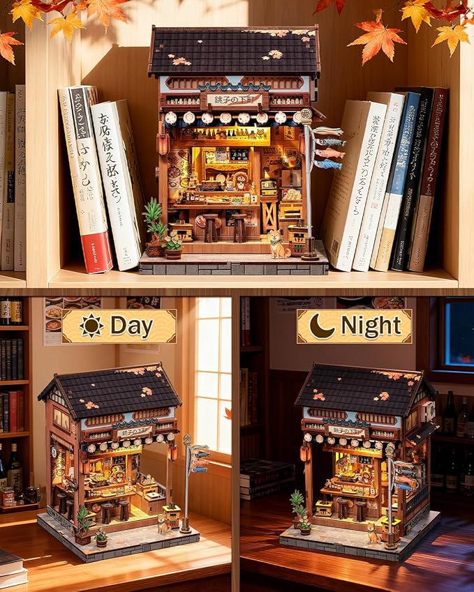 Book Nook Kit, DIY Miniature House Kits for Adult and Teens, Dollhouse Tiny Booknook Garden House Bookshelf, DIY Craft Gifts for Family and Friends