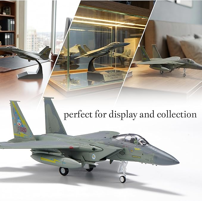 F-15A Eagle Die-cast Airplanes-1/100 Scale USAF Fighter Jet AF76-020 Metal Aircraft Model for Collector, Aviation Enthusiast-Premium Collectiable with Display Stand