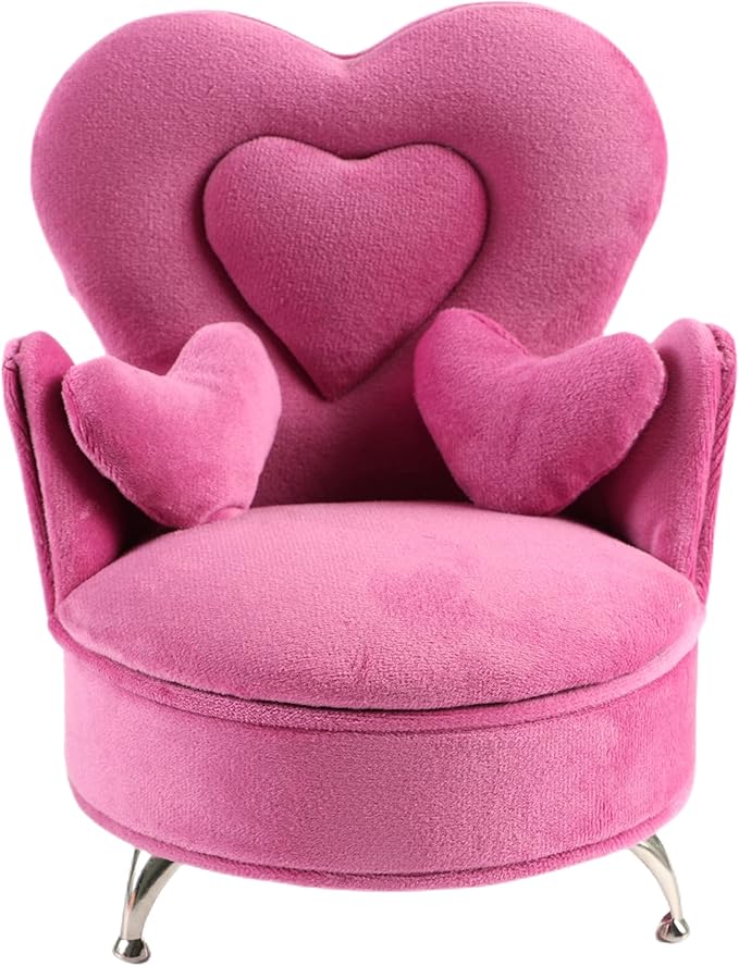 CONCISE Adult Dollhouse Furniture 1/6 1/12 Scale Miniature Velvet Sofa Hidden Jewelry Box for Women 14+ Collectors Ring Earring Necklace Bracelet Trinket Keepsake Storage Diorama Model Kit Display