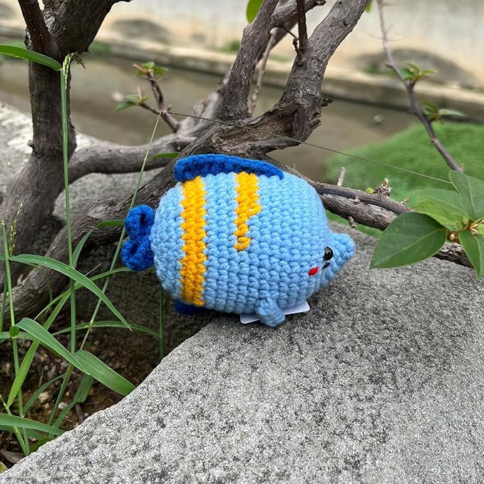 Crochet Fish Gifts, Emotional Support Fish Positive Cute Funny Cool Office Desk Decor Decorations for Her Women Men
