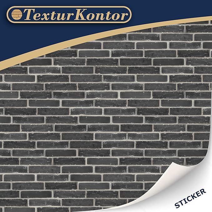 3 Sheets Self-Adhesive Wall Cladding for Dollhouse 1:12 Scale (Black Bricks)