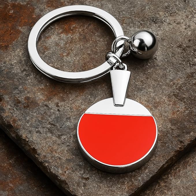 DONWOIE Ping Pong Keychain –Table Tennis Paddle & Ball Pendant with Red Accent, Sporty Bag Charm for Women,Cool Key Chains Gifts for Men Table Tennis Players, Fans, Coaches,