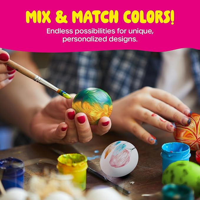 Dan&Darci Easter Egg Squishy Painting Kit - Arts & Crafts for Girls and Boys - Kids Art Activities - Craft Gift for Kid Ages 6 7 8 9 10 Year Old Girl Gifts - Decorate 6 Slow Rising Squishies
