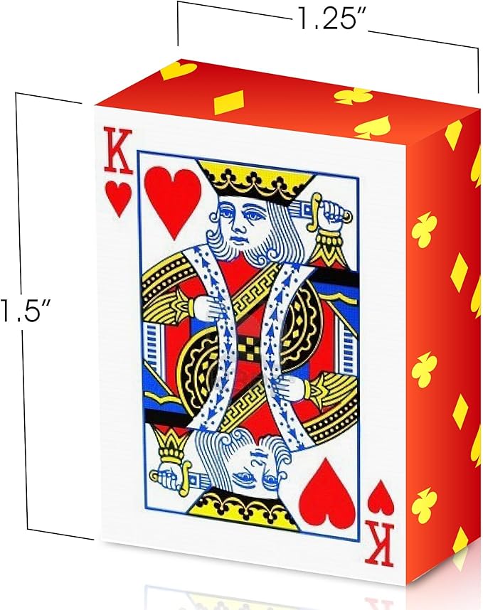 Gamie Pack of 20 Mini Playing Cards - Poker Mini Card Deck - Miniature 1.5 Inch Card Set - Small Casino Game Cards for Kids, and Adults - Great Novelty Gift, Party Favor for Boys and Girls