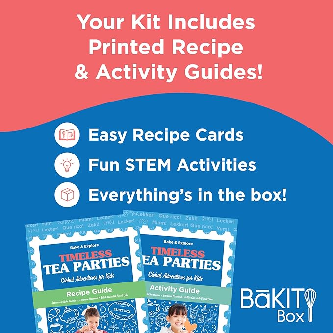 BāKIT Box Japanese Matcha Cookie Kit for Kids – Learn About Japan + Make Cookies – Includes Printed Recipe & Activity Guides – Educational Baking Gift