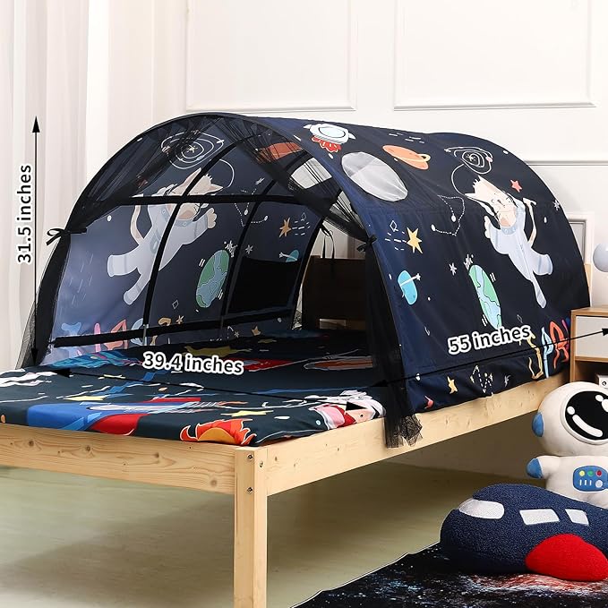 Bed Tent for Kids Lucky Castle Bed Tent Foldable Game House for Children Play Tents for Girls Boys Sleeping Canopy Playhouse
