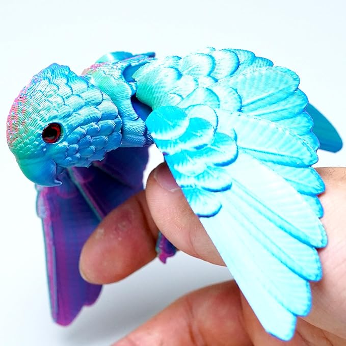 3D Printed Flexible Parrot Model,Bird with Wing,Movable Joints,Home Office Decor,Interesting Toys for Autism/ADHD,Festival Gifts toco,Fidget Toys, Executive Desk Animals Toy (Colorful 4)