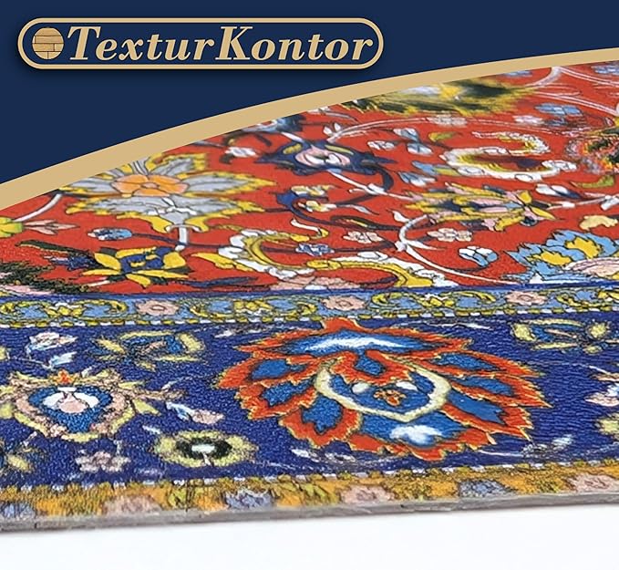 Self-Adhesive Carpet with Real Textile Structure for Dollhouses Scale 1:12 (Oriental Carpet Blue 1)