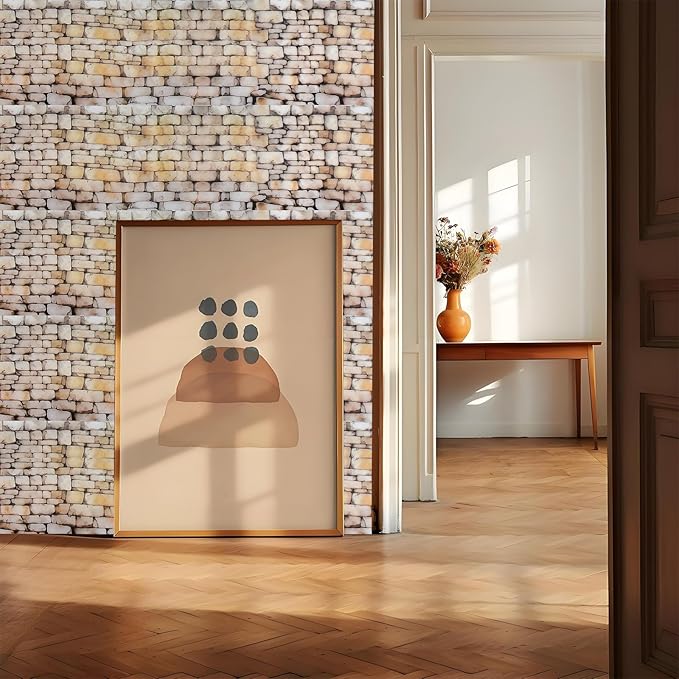 3 Rolls Miniature Dollhouse Wallpaper and Flooring Peel and Stick Mini Stone Brick Tile Tape Stickers DIY Self Adhesive Dollhouse Accessories