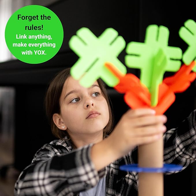 Box of YOX, Creative Educational Building & Construction STEM Toy Set for Kids, Learning Toys for Children Ages 4-10, Boys & Girls Fun Gift, Preschool & Classroom Toys, 50 Parts, Storage Box Included