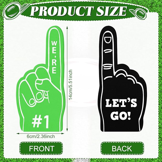 Sinmoe 24 Pcs Mini Foam Finger Baseball Fan Mini Foam Finger, We're #1 Sports Themed Party Supplies for Baseball Hockey Football Basketball Events Team Gifts(Multi Colors)
