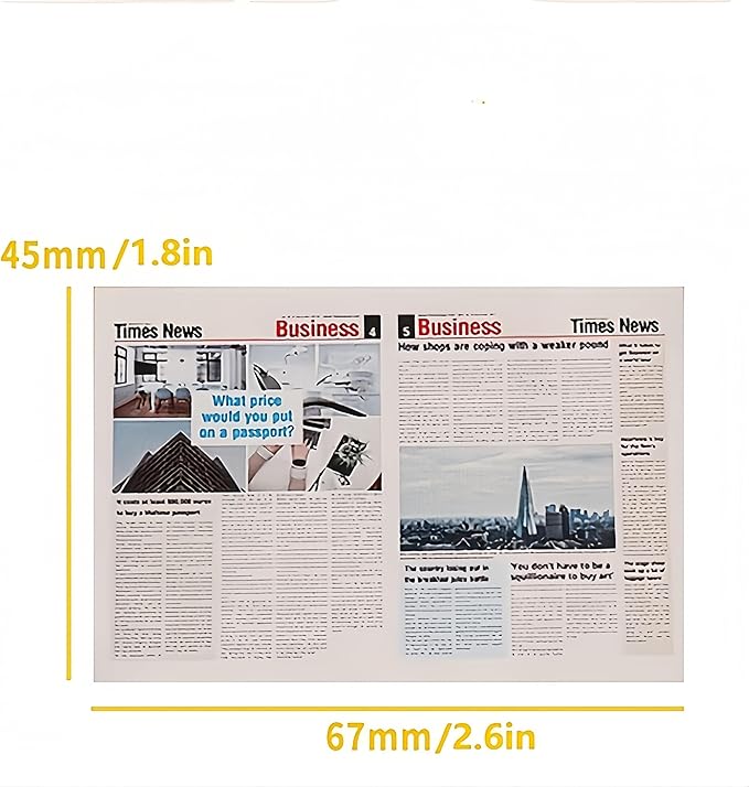2pcs 1:12 Scale Miniature Newspapers Set - 9 Color Mini Newspapers and Bundle of Vintage Mini Newspapers for Dollhouse DIY Accessories
