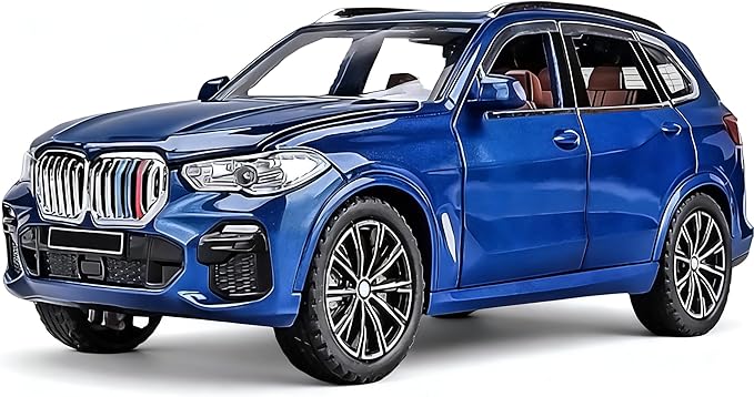 Toy Cars Compatible for X5 1/32 Metal Model Car Toys with Light and Sound Pull Back Collectible Model for Children Age 3 + Year Old Festival Gift(Blue)