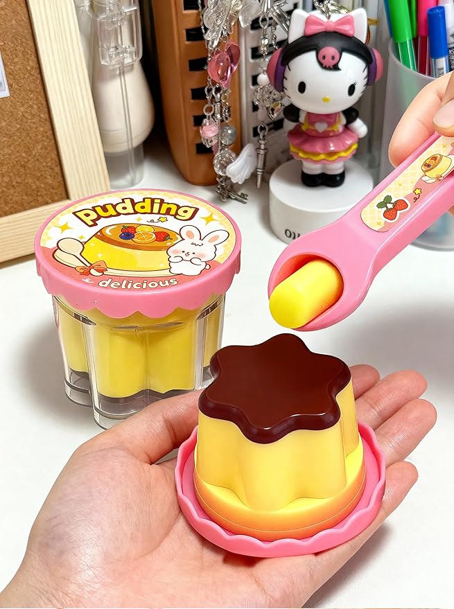 Food Toys Pudding Feeding Toys Doll Toy Foods Set for Toddlers 3 4 5 6 Pudding Toy with Spoon Perfect for Doll Role Play for 3 4 5 6 7 Year Old Girls with Spoon（1 Pieces）