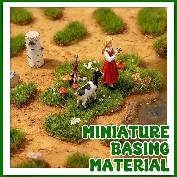Warmtree 1 Box Static Grass Bushy Tufts Lowland Shrubs Scenery DIY Miniature 3D Tree Branches and Mushroom for Train Landscape Scenery Military Layout Model War Gaming Terrain (Summer Green)
