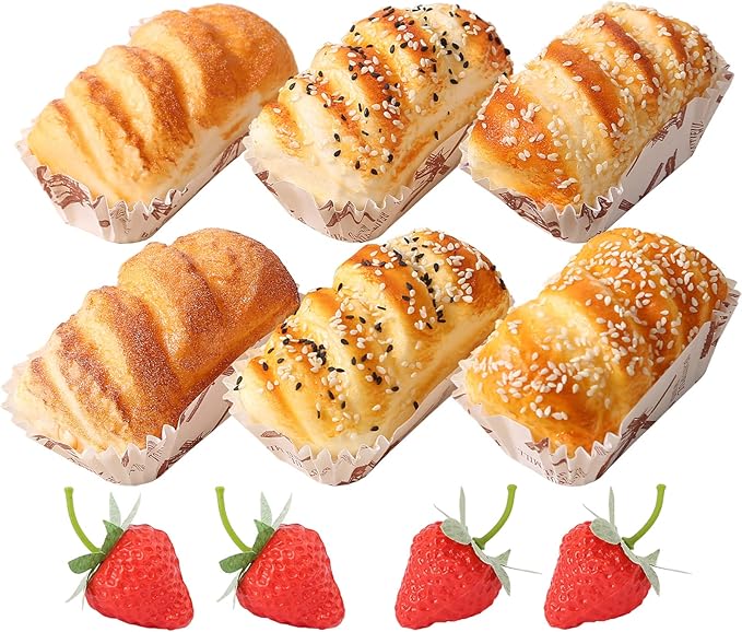 Joeabor Fake Cupcakes, Artificial Cupcakes for Display, Realistic Fake Food, Artificial Cake Fake Desserts Pastries for Decoration, Decorative Faux Cakes Set B 6 Pack