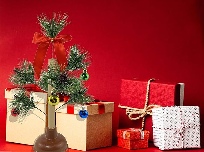 FunisFun Christmas Tree Plunger Funny Gag Gift Hilarious Toilet Humor White Elephant Gift Exchange