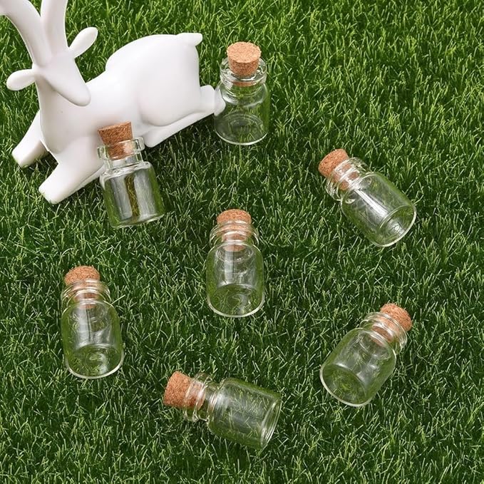 10Pcs Dollhouse Glass Jars Miniature: 1/12 Scale Glass Bottles Food Container - Mini Canister Empty with Cork, Dollhouse, Dollhouse Decor for Kitchen Restaurant DIY Accessories