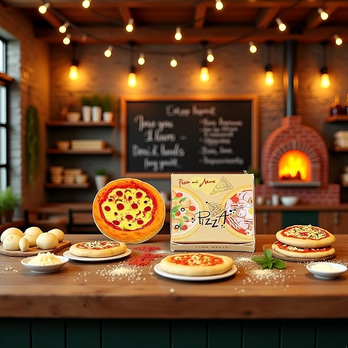 Miniature Pizza Box Set, 1:6 1:12 Dollhouse Food Model Set Doll House Furniture Supplies，Dollhouse DIY Accessories，Dollhouse Furniture Shooting Props