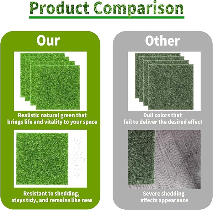 12 Packs 6 X 6 Inch Fake Grass Decor for Crafts, Artificial Grass for Miniature Ornament Projects, Model Turf Grass for DIY Fairy Garden Accessories and Decor Kit