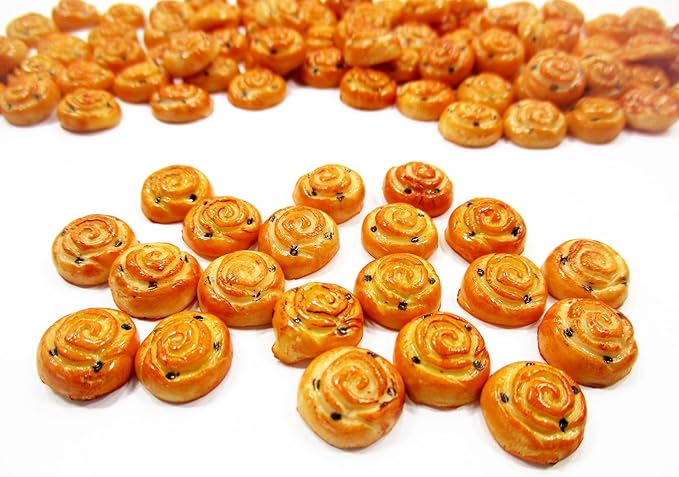 Dollhouse Miniature Food Lot 10 Cinnamon Raisin Bread Bakery Supply Charms 14820