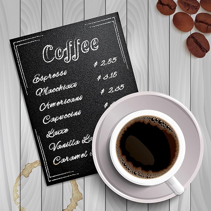 2 Pack 8.1x12 in Chalkboard Signs with Stand for Tables Small Chalk Board Signs Tabletop Message Board Sign with Wood Base for Home Decorations Coffee Shop Restaurant Kitchen Wedding Party