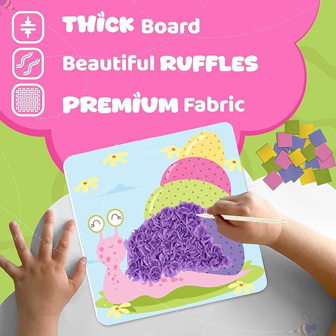 jackinthebox Poke Poke Art – Bugs Theme, Mess-Free Fabric Art and Craft, Flower Pressing Kits, Gift for Kids, Toys for Girls and Boys Ages 4 5 6 7 8